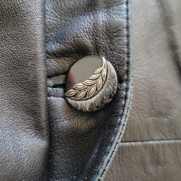 Vtg Leather Jacket Italian Black Size 14 - Picture 8 of 11